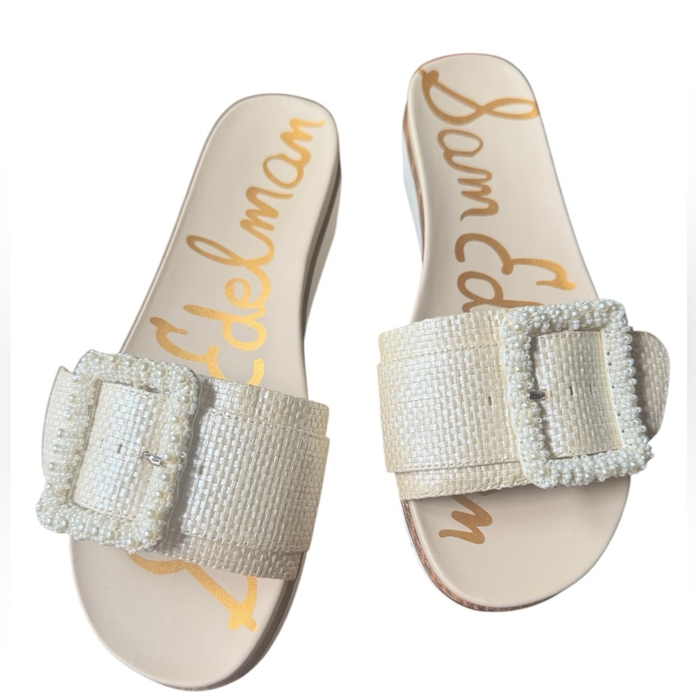 Sam Edelman Cream Slide Sandals - Picture 3 of 11